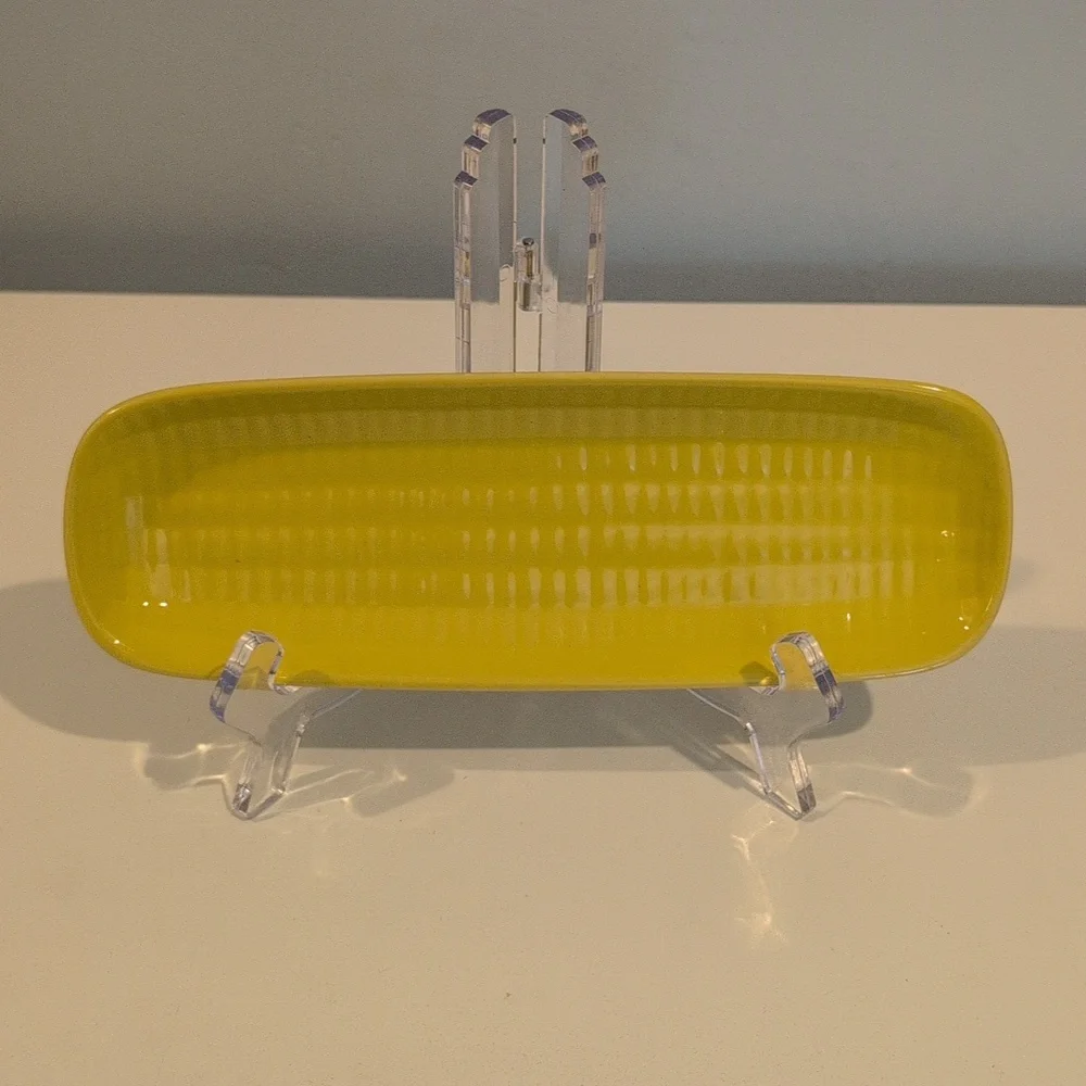 Crate & Barrel Ceramic Corn On The Cob Plates Set Of Eight (8) New With Tags